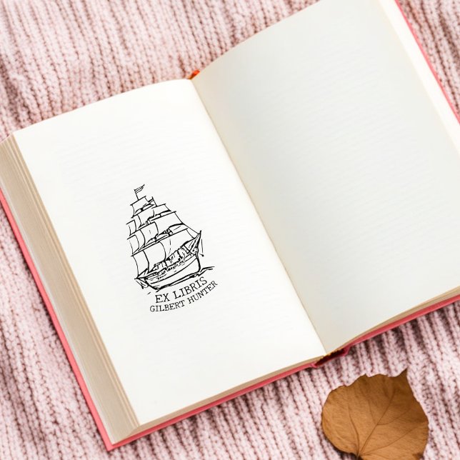 Tampons Encreurs Ex libris moderne Livre Bateau Bibliothèque nautiq (Créateur téléchargé)