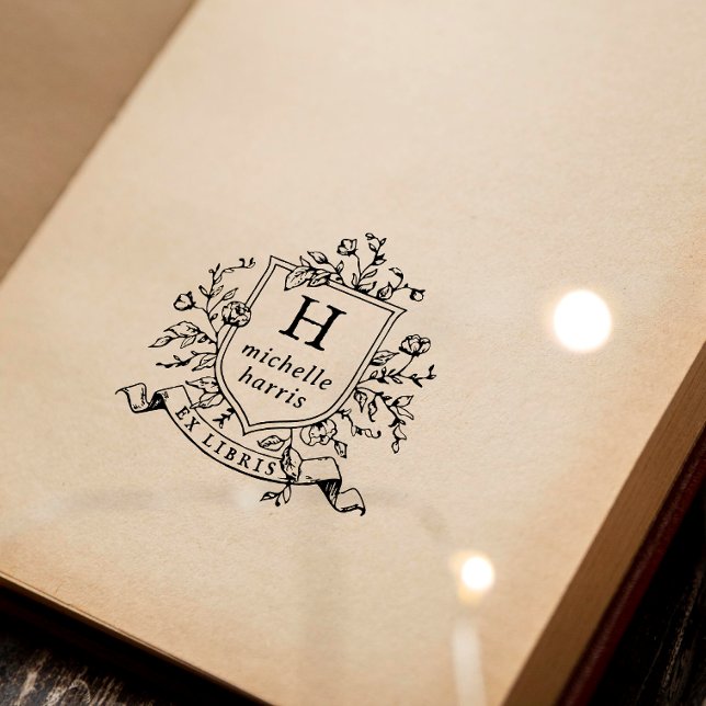 Tampons Encreurs Ex Libris Monogramme Dessin Ancien Nom Livre (Créateur téléchargé)