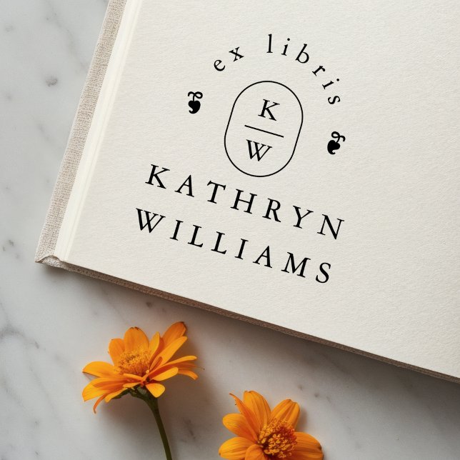Tampons Encreurs Ex-libris monogramme Fleuron Moderne pour reliure  (Créateur téléchargé)