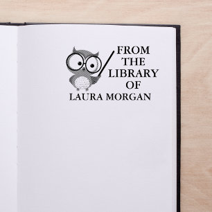 Tampons Encreurs Ex Libris Nom personnalisé Chouette Bookplate