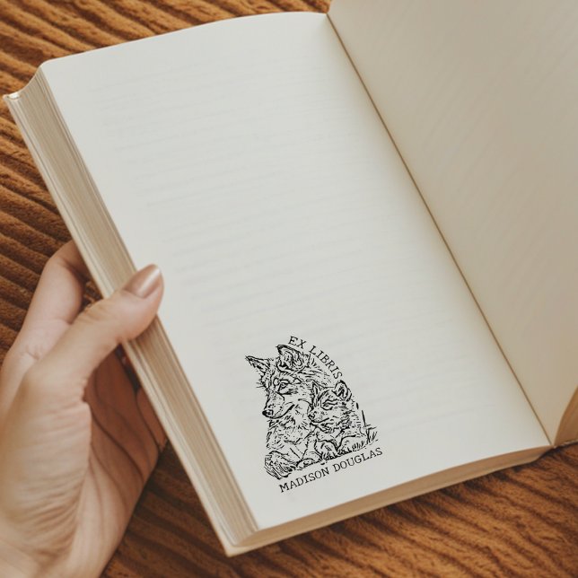 Tampons Encreurs Ex Libris personnalisé Wolf Bookplate (Créateur téléchargé)