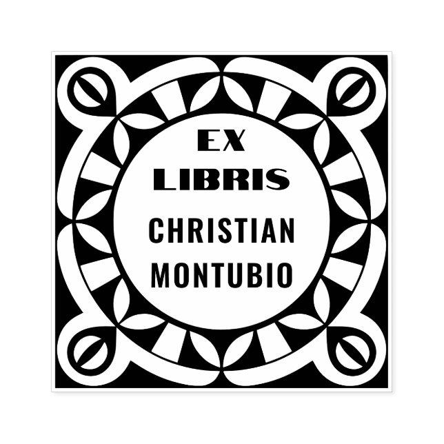 Tampons Encreurs Ex Libris Timbre en bois - Motif géométrique (Impression)