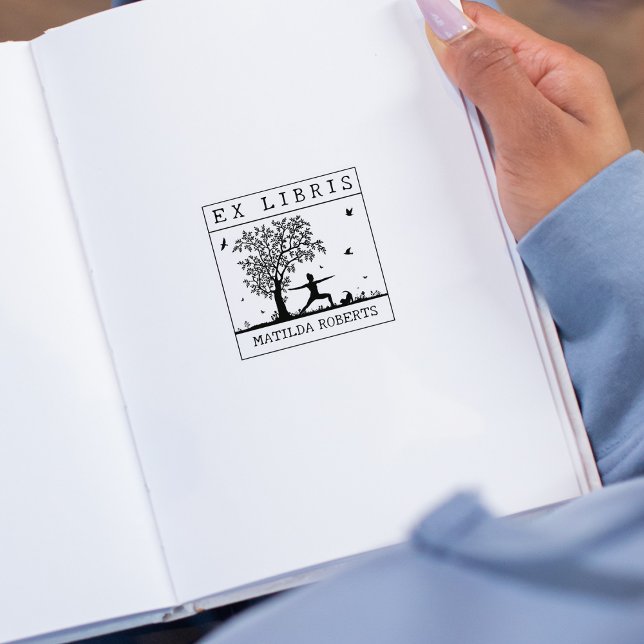 Tampons Encreurs Ex Libris Yoga avec chat dans la nature, Livre (Créateur téléchargé)