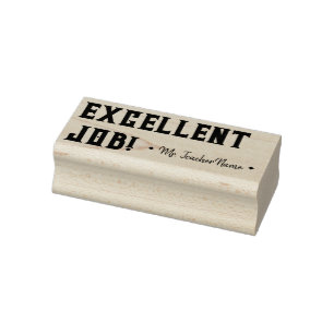 Tampons Encreurs "EXCELLENT TRAVAIL !" + Nom de l'éducateur Timbre
