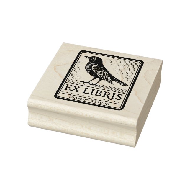 Tampons Encreurs Exlibris corbeau personnalisé (Tampon)