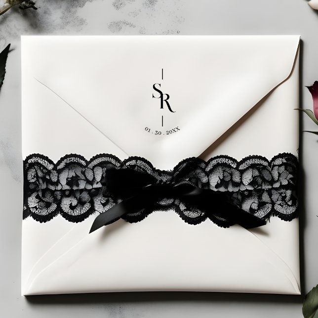 Tampons Encreurs Exquisite Minimalist Stylish Wedding Initials (Exquisite Minimalist Stylish Wedding Initials Rubber Stamp. )