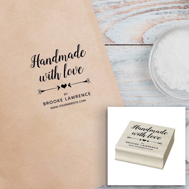 Tampons Encreurs Fabriqué à la main avec amour - Coeur et flèches - (Créateur téléchargé)