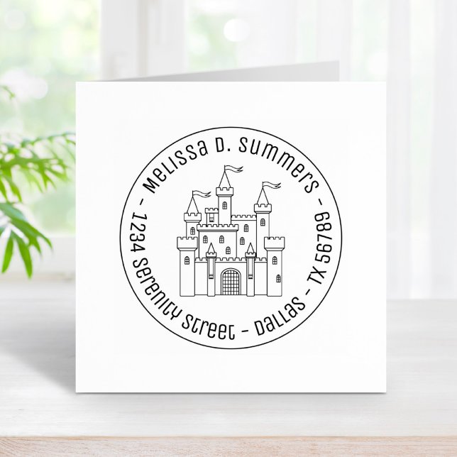 Tampons Encreurs Fairytale Médiévale Château Royal Adresse ronde 3 (Créateur téléchargé)