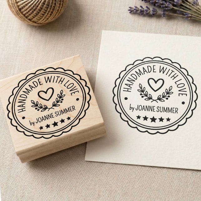 Tampons Encreurs Fait à la main avec amour. Cadre circulaire feston (Créateur téléchargé)