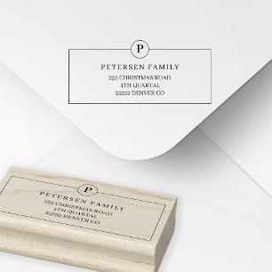Tampons Encreurs Famille d'adresses de retour monogrammée moderne