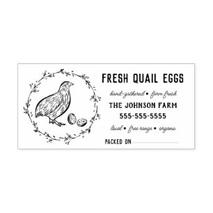 Tampons Encreurs Famille de caille Nom de la ferme Oeuf Carton Timb