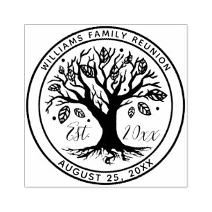 Tampons Encreurs Famille Reunion Boho Tree Nom du monogramme