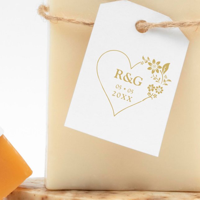 Tampons Encreurs Fancy Simple Initiales Mariage Fleur Garland Heart (Créateur téléchargé)