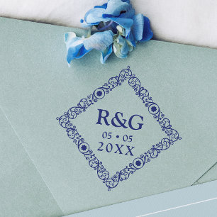 Tampons Encreurs Fancy Simple Initials Wedding Filigree Ornamental