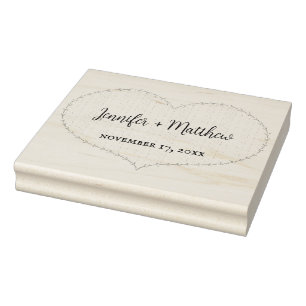 Tampons Encreurs Faux Stitted Boho Heart Mariage personnalisé