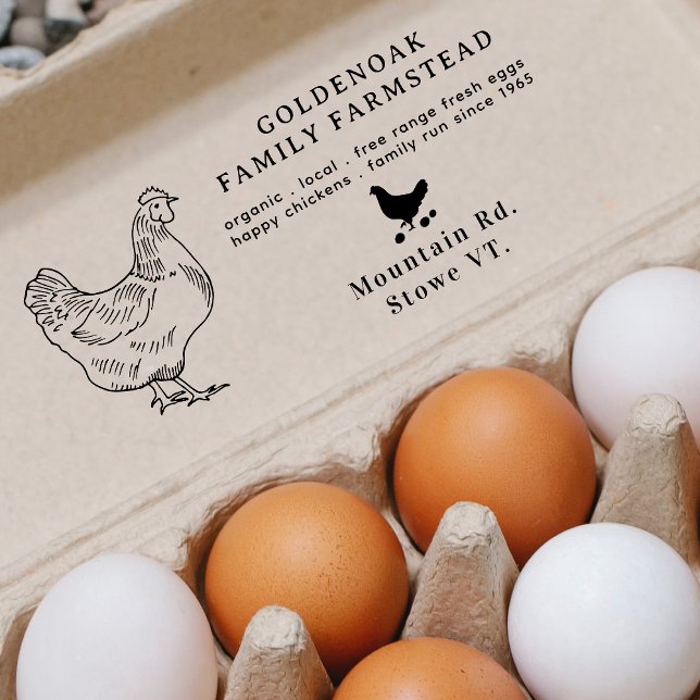 Tampons Encreurs Ferme d'œufs de poule personnalisée avec un simple (Créateur téléchargé)