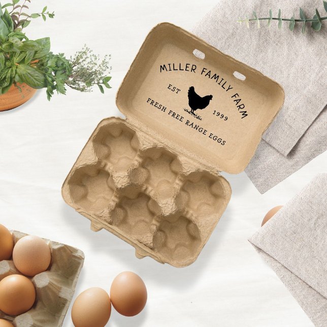 Tampons Encreurs Ferme familiale vintage | Timbre de carton d'oeuf (Créateur téléchargé)