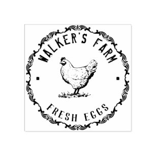 Tampons Encreurs Ferme Hen   Timbre en caoutchouc d'oeuf personnali