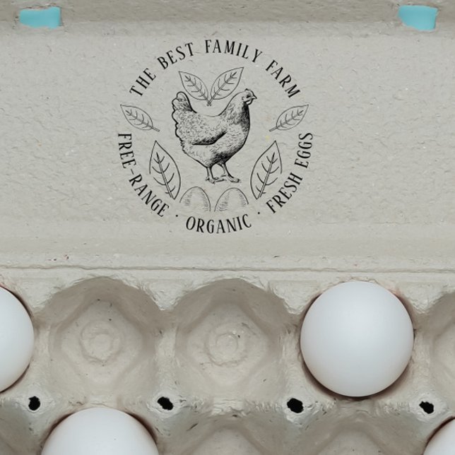 Tampons Encreurs Ferme personnalisée rustique | Oeufs frais de la f (Créateur téléchargé)