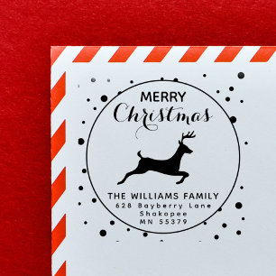 Tampons Encreurs Festin Reindeer Snow Holiday Adresse de retour