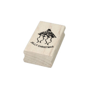 Tampons Encreurs Fête de Noël Jellyfish Wood Art Timbre