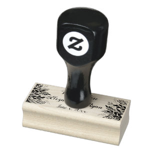 Tampons Encreurs Feuilles, baies et fleurs Merci Mariage