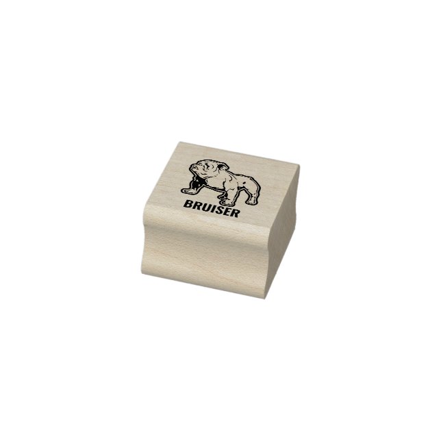 Tampons Encreurs Fitness Bulldog avec Nom personnalisé en bois (Tampon)