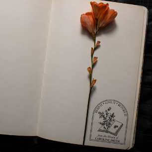Tampons Encreurs Fleur de livre moderne de la bibliothèque de