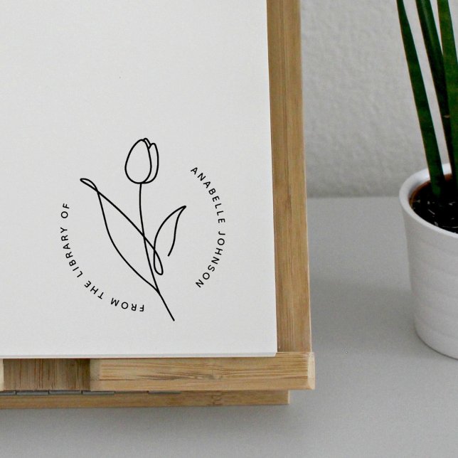 Tampons Encreurs Fleur De Tulipe Dessinée À La Main De La Bibliothè (Créateur téléchargé)