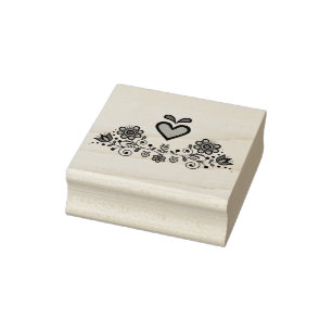 Tampons Encreurs Fleur folklorique nordique/scandinave, coeur folkl