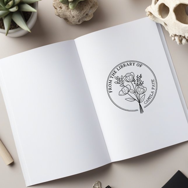 Tampons Encreurs Fleur personnalisée de la bibliothèque de  (Créateur téléchargé)