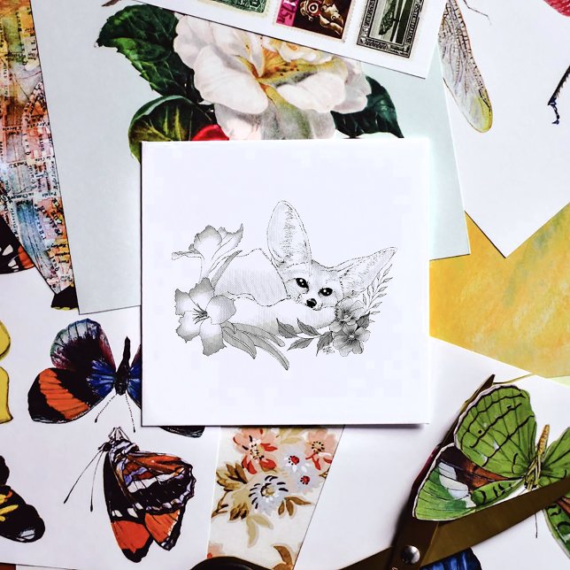 Tampons Encreurs Fleurs Fennec Fox mignonnes (Créateur téléchargé)