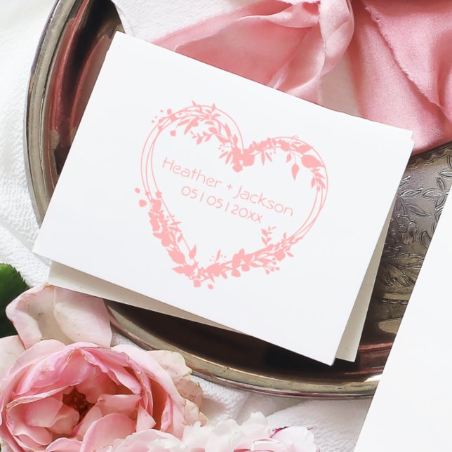 Tampons Encreurs Fleurs sauvages de mariage Cœur Noms et Date (Créateur téléchargé)