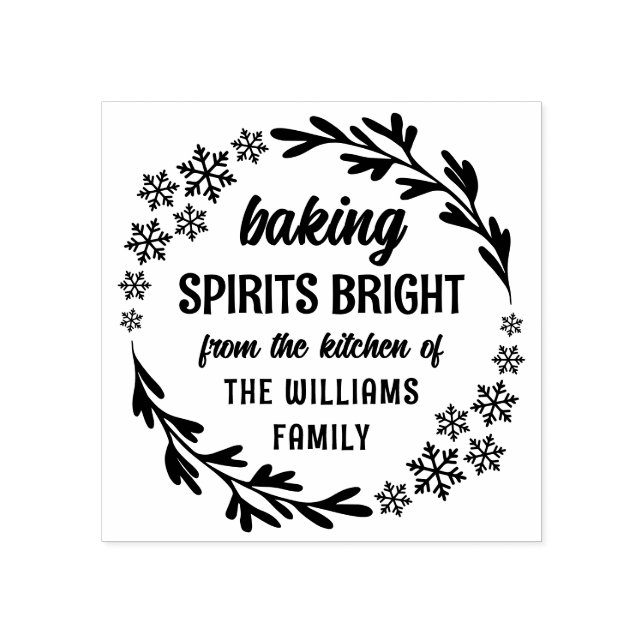 Tampons Encreurs Flocon de neige Wreath Baking Spiritueux Noël bril (Impression)