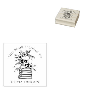 Tampons Encreurs Floral Gothique Skull Livre de bibliothèque person