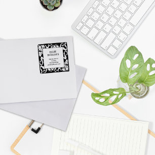 Tampons Encreurs Floral Vintage moderne Nom personnalisé Adresse de