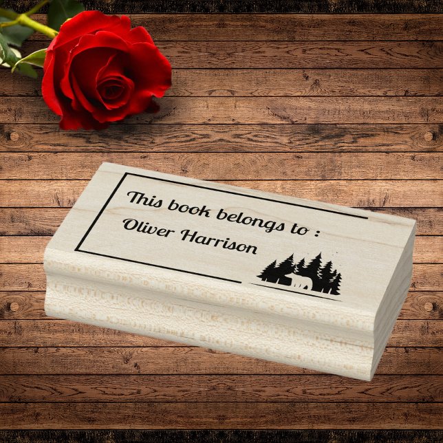 Tampons Encreurs Forest Bear 'This Book Belongs To' Custom Stamp (Créateur téléchargé)