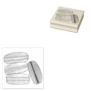 Tampons Encreurs Français Macaron Cookies Pile Boulangerie Pâtisser