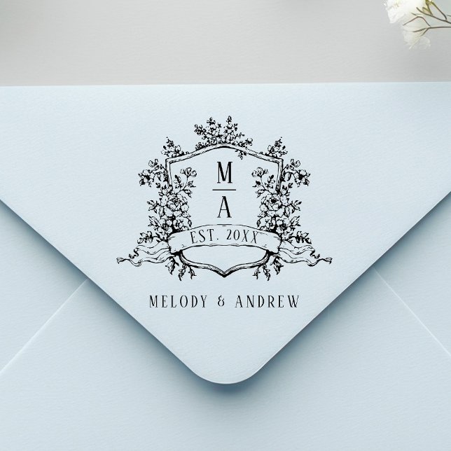 Tampons Encreurs French Floral Crest Wedding (Créateur téléchargé)