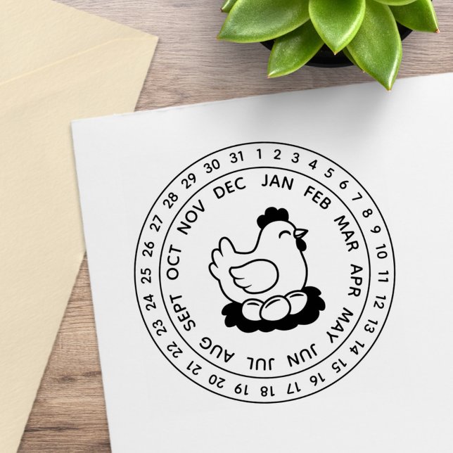 Tampons Encreurs Fresh Chicken Eggs Carton Date Wheel (Créateur téléchargé)