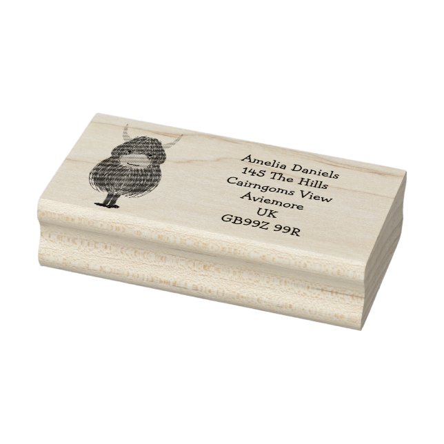 Tampons Encreurs Fun Scotland Highland Cow Adresse de retour (Tampon)