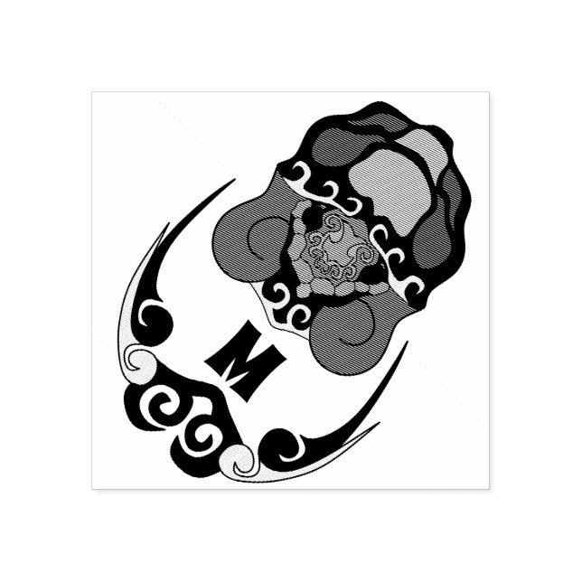 Tampons Encreurs Funky Tortoise Chilling Monogramme (Impression)