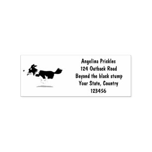 Tampons Encreurs Funny Border Collie chien en course dessin animé