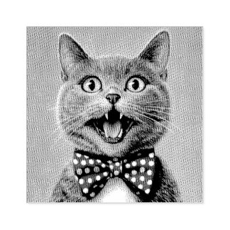 TAMPONS ENCREURS FUNNY CAT BOW TIE RUBBER STAMP