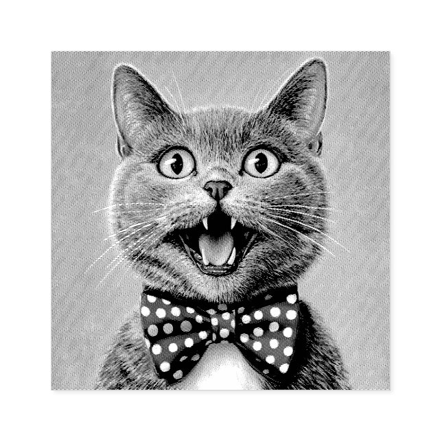 TAMPONS ENCREURS FUNNY CAT BOW TIE RUBBER STAMP (Impression)