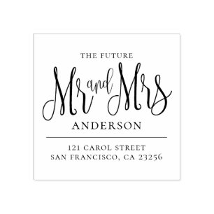 Tampons Encreurs Futur M. et Mme Modern mariage adresse de retour