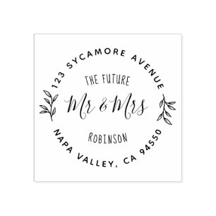 Tampons Encreurs Futur M. & Mme   Adresse de retour de couple engag