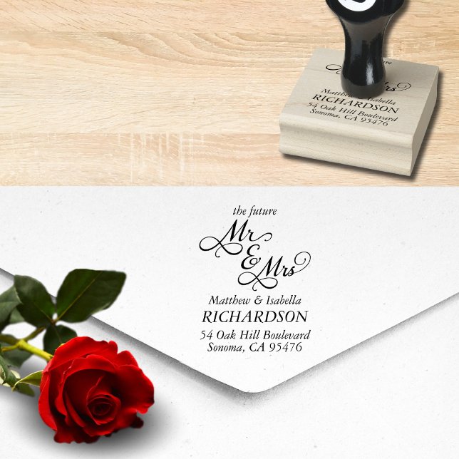 Tampons Encreurs Future Adresse de retour M. et Mme (classic mr and mrs self return address rubber stamp for save the date rsvp and wedding invitations)