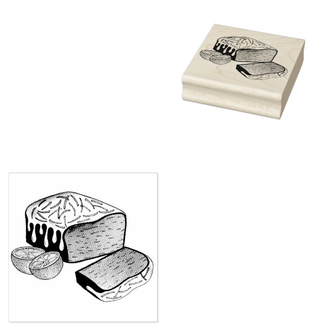 Tampons Encreurs Gâteau citron Pound Pâte de gâteau Cuisine britann (Tamponné)