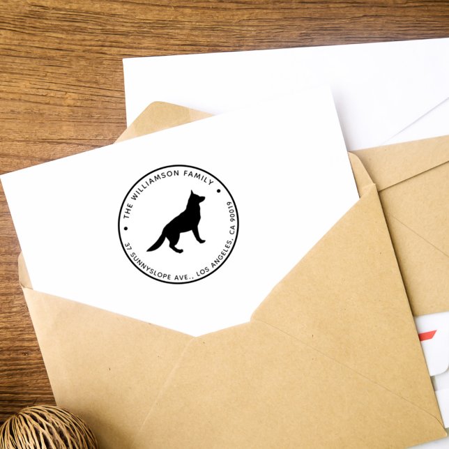 Tampons Encreurs German Shepherd Chien Custom Family Adresse de ret (Créateur téléchargé)